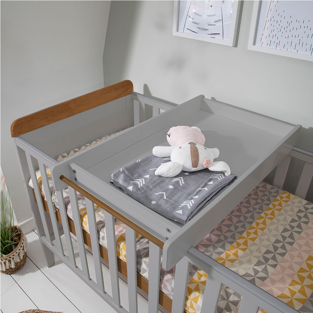 Tutti Bambini Rio Cot Bed with Changer & Mattress – Dove Grey/Oak - Image 5