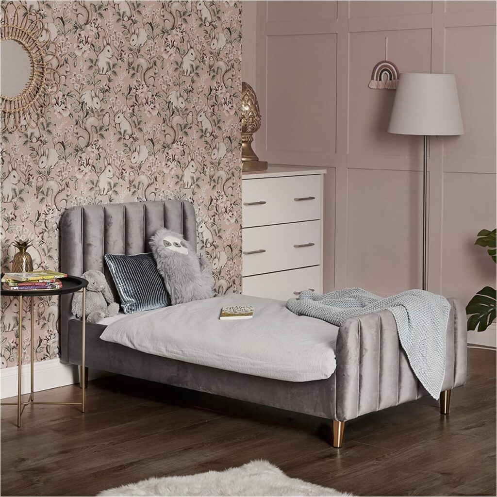 Obaby Gatsby Velvet Single Bed White